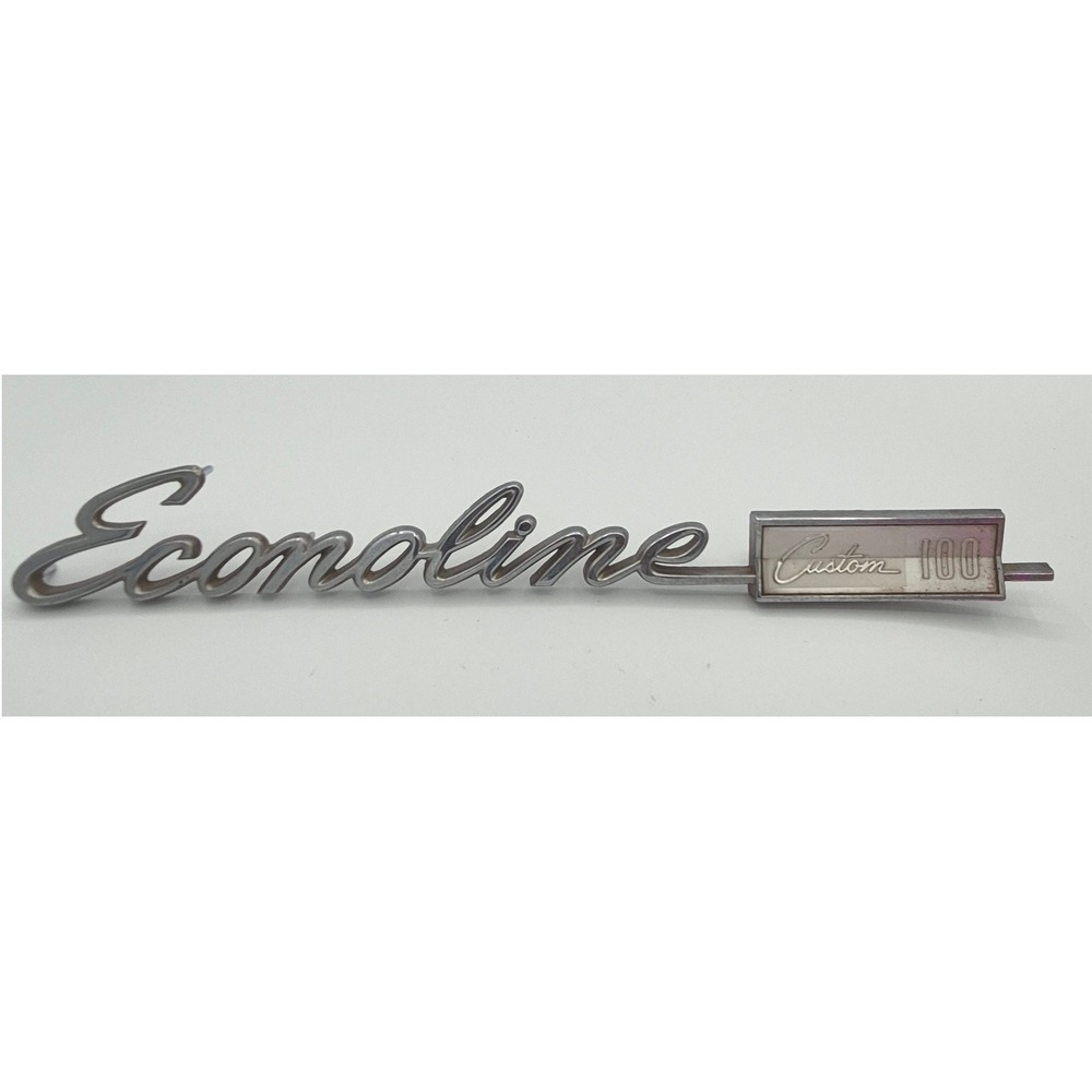 Ford Econoline EmblemVan Custom 100 Emblem OEM 68-72 Chrome Script Trim